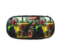 BREAUX Fantasy Farm - Estuche de tela Oxford 300D con diseño de tractor de granja, diseño de cremallera de doble cabeza, cosméticos y organizador