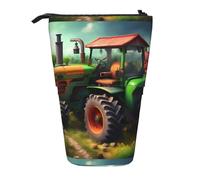 BREAUX Fantasy Farm - Estuche retráctil vertical con estampado de tractor de granja, cartera de moda, bolsa de almacenamiento multifuncional