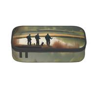 BREAUX Fishing Lake Fishermen - Neceser de gran capacidad con estampado de pescadores, organizador de papelería, color negro, talla única, floral, Black, Talla única, Floral