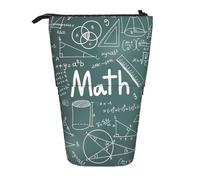 BREAUX Formulas Shapes Theory - Bolsa de almacenamiento expansible con impresión de palabras, lección de matemáticas, bolsa de almacenamiento vertical, bolsa de cosméticos expandible