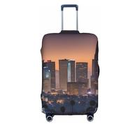 BREAUX Funda protectora de equipaje con estampado de horizonte de Los Ángeles, funda protectora para maleta, funda protectora para carrito de viaje, White, L