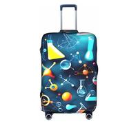 BREAUX Funda protectora de maleta con estampado abstracto de ciencia química, funda protectora para equipaje, patrón único de doble cara, Blanco, S