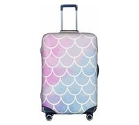 BREAUX Funda protectora de maleta con estampado de escamas de sirena coloridas, funda protectora para equipaje, patrón único de doble cara, Blanco, XL