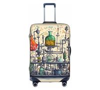 BREAUX Funda protectora para maleta, con estampado de química, funda protectora para equipaje, patrón único de doble cara, color blanco, talla XL, Blanco, X-Large