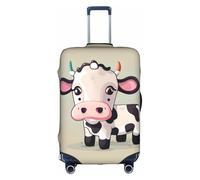 BREAUX Funda protectora para maleta con estampado de vaca blanca, tela de alta elasticidad, funda para maleta de carrito, Blanco, S