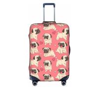 BREAUX Funda protectora para maleta, diseño de carlino y cachorro, diseño único de doble cara, Blanco, L