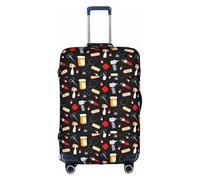 BREAUX Funda protectora para maleta, diseño de medicina de dibujos animados, patrón único de doble cara, Blanco, S
