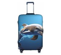 BREAUX Funda protectora para maleta, diseño único de delfines 3D, diseño único de doble cara, Blanco, L