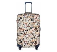 BREAUX Funda protectora para maleta, diseño único de doble cara con estampado de huesos y patas, Blanco, L