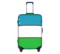 BREAUX Fundas protectoras de equipaje con estampado de bandera de la República de Uzbekistán, fundas decorativas para equipaje, fundas con cremallera para equipaje, Blanco, S