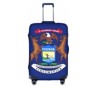 BREAUX Fundas protectoras de equipaje con estampado de bandera del estado de Michigan, fundas decorativas para equipaje, fundas con cremallera para equipaje, Blanco, M
