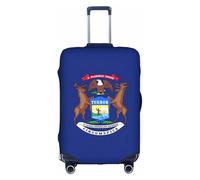 BREAUX Fundas protectoras de equipaje con estampado de bandera del estado de Michigan, fundas decorativas para equipaje, fundas con cremallera para equipaje, Blanco, M
