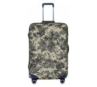 BREAUX Fundas protectoras de equipaje con estampado de camuflaje digital del ejército, fundas decorativas para equipaje, fundas con cremallera para equipaje, Blanco, S