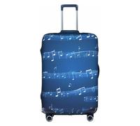 BREAUX Fundas protectoras de equipaje con estampado de notas musicales azules, fundas decorativas para equipaje, fundas con cremallera para equipaje, Blanco, XL