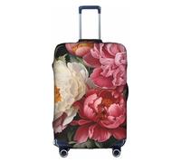 BREAUX Fundas protectoras de equipaje con estampado de peonías de jardín, fundas decorativas para equipaje, fundas de equipaje con cremallera, Blanco, Medium