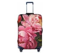 BREAUX Fundas protectoras de equipaje con estampado de peonías, fundas decorativas para equipaje, fundas con cremallera para equipaje, Blanco, L