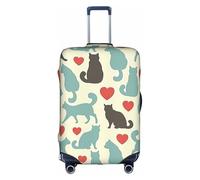 BREAUX Fundas protectoras para equipaje, con estampado de gatito feliz caminando, fundas decorativas para equipaje, fundas para equipaje con cremallera, Blanco, Small