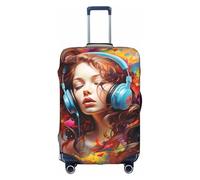 BREAUX Fundas protectoras para equipaje, con estampado de música colorida, fundas decorativas para equipaje, fundas para equipaje con cremallera, Blanco, X-Large