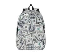 BREAUX Funny Dollar Money - Bolsa de lona ligera e informal de moda, mochila de viaje unisex, Negro -, M