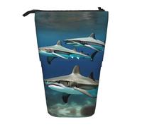 BREAUX Hammerhead Sharks - Organizador vertical con estampado de tiburones, bolsa de almacenamiento portátil, bolsa de cosméticos con cremallera, regalo de vacaciones, Tiburones martillo, Talla única,