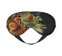 BREAUX Hermosa máscara de ojos de doble cara con estampado de mariposa, máscara de ojos opaca, máscara de ojos para dormir toda la noche para mujeres y hombres