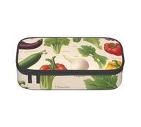 BREAUX Introducción de varios vegetales impresos de gran capacidad, neceser de artículos de tocador, organizador de papelería, negro, BD004, negro, talla única, floral, Black, Talla única, Floral