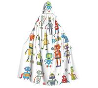 BREAUX Linda capa con capucha para adultos con estampado de robots de dibujos animados, unisex, se adapta a fiestas temáticas y convenciones de cosplay