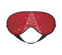 BREAUX Máscara de ojos de doble cara con estampado de árbol de Navidad, máscara de ojos opaca, máscara de ojos para dormir toda la noche para mujeres y hombres