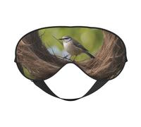 BREAUX Máscara de ojos de doble cara con estampado de nido de pájaros, máscara de ojos opaca, máscara de ojos para dormir toda la noche para mujeres y hombres