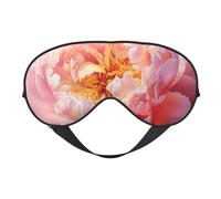 BREAUX Máscara de ojos de doble cara con estampado de peonías de jardín, máscara de ojos opaca, máscara de ojos para dormir toda la noche para mujeres y hombres