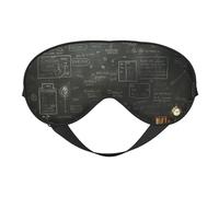 BREAUX Máscara de ojos de doble cara con impresión de papel pintado de pizarra, máscara de ojos opaca, máscara de ojos para dormir toda la noche para mujeres y hombres