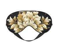BREAUX Máscara de ojos opaca de doble cara con estampado de damasco, para dormir toda la noche, para mujeres y hombres