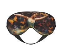 BREAUX Máscara de ojos opaca de doble cara con estampado de mariposa, para dormir toda la noche, para mujeres y hombres