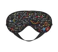 BREAUX Máscara de ojos para dormir con estampado de fórmula matemática, máscara opaca de doble cara, máscara de dormir de viaje