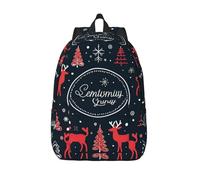 BREAUX Merry Christmas Happy Canvas - Bolsa de lona ligera e informal, mochila de viaje unisex, Negro, Medium