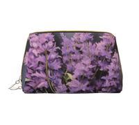 BREAUX Organizador de estampado de ramo de lavanda, bolsa de cosméticos de cuero con cremallera, bolsa de cosméticos portátil (grande), ramo de lavanda 3, talla única, Ramo de lavanda3, Talla única