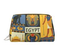 BREAUX Organizador de impresión de la serie Ancient Egypt Tribe, bolsa de cosméticos de cuero con cremallera, bolsa de cosméticos portátil (grande), serie de tribu del antiguo Egipto, talla única,