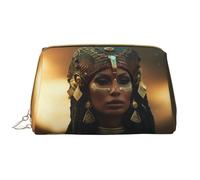 BREAUX Organizador de impresión de la serie Ancient Egypt Tribe, bolsa de cosméticos de cuero con cremallera, bolsa de cosméticos portátil (grande), serie de tribu del antiguo Egipto, talla única,