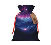 BREAUX Red Sky at Night Starry Print Bolsas de regalo con etiqueta de Año Nuevo, aniversario, fiesta de cumpleaños