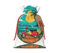 BREAUX Sunset Beach Palm Tree Print Bolsas de regalo con etiqueta de Año Nuevo, aniversario, fiesta de cumpleaños