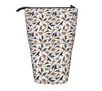 BREAUX Trotting Retrievers - Estuche retráctil vertical con diseño de huellas de huellas de perro, cartera de moda, bolsa de almacenamiento multifuncional