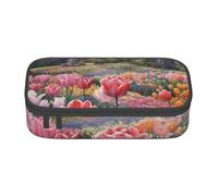 BREAUX Tulip Garden - Bolsa de almacenamiento de papelería, con compartimento de gran capacidad, bolsa con cremallera