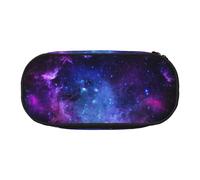 BREAUX Universe Galaxy Star Space Print 300D Oxford - Estuche para lápices, diseño de cremallera de doble cabeza, cosméticos y organizador