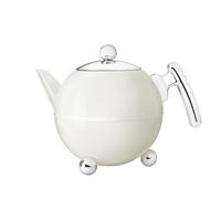 BREDEMEIJER 7304WC - Tetera Bella Ronde 1,2L, de Color Blanco cremoso, Accesorios de Cromo