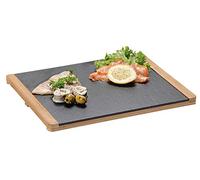 Bredemeijer - Bandeja de buffet (34 x 26 x 1 cm, pizarra y bambú)