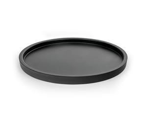 Bredemeijer Bandeja Redonda Grande de 38 cm de diámetro, Bandeja de Cocina Negra con Borde Alto, Bandeja de Metal, Ideal para Servir Bebidas
