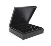 Bredemeijer 184008 Caja de Té 12 Compartimentos Cerrado, Bambú, Negro