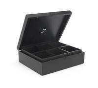 Bredemeijer 184006 Caja de Té Cerrada con 6 Compartimentos de Bambú, Negro