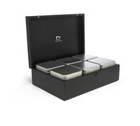 Bredemeijer Caja de té Bamboo negro con 6 latas