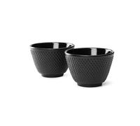 Bredemeijer G004Z - Tazas de té Jang, negro (juego de 2) | Tazas de té de hierro fundido, interior esmaltado, juego de 2, surtidos con teteras Jang, diseño de inspiración japonesa